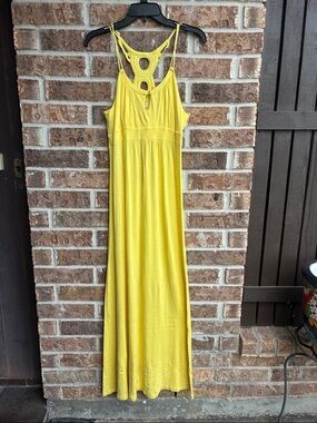Ella moss Yellow Strappy Maxi jersey sun Dress